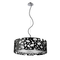 Lupin Pendant 4 Light E27, Gloss Black/Polished Chrome