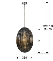 Ovila Pendant Light with Large Grey Shade in Shimmered Smoke Grey Tonality - thumbnail 5