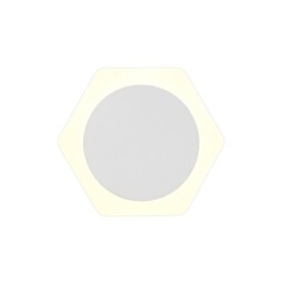 Altona Base Wall Lamp, 12W LED 3000K 498lm, 15cm Round 19cm Horizontal Hexagonal Centre, Sand White, Acrylic Frosted Diffuser