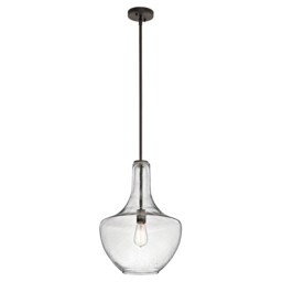 Everly 1 Light Medium Dome Ceiling Pendant Light Bronze, E27 - thumbnail 1