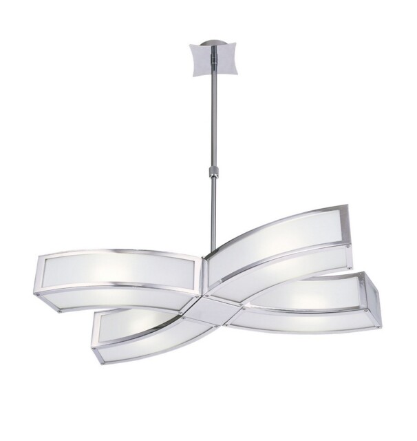 Duna E27 Ceiling Pendant 4 Light E27, Polished Chrome, White Acrylic - image 1