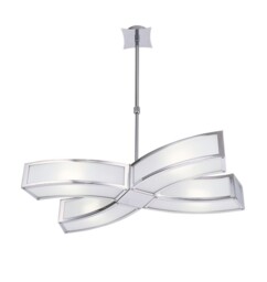 Duna E27 Ceiling Pendant 4 Light E27, Polished Chrome, White Acrylic - thumbnail 1