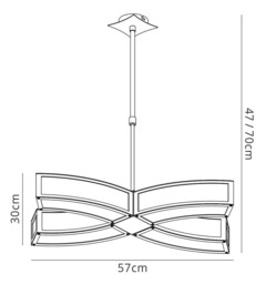 Duna E27 Ceiling Pendant 4 Light E27, Polished Chrome, White Acrylic - thumbnail 2