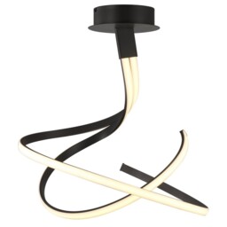 Nur Semi Flush Ceiling 50W LED 2800K, 4000lm, Dimmable Frosted Acrylic, Brown Oxide