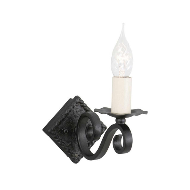 Rectory 1 Light Indoor Candle Wall Light Black, E14 - image 1