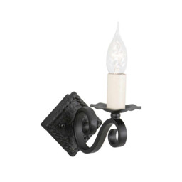 Rectory 1 Light Indoor Candle Wall Light Black, E14 - thumbnail 1
