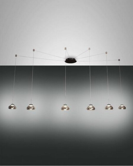 Arabella LED Cluster Pendant Ceiling Light Transparent Grey Glass - image 1