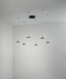 Arabella LED Cluster Pendant Ceiling Light Transparent Grey Glass - thumbnail 2