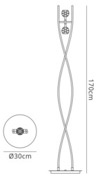 Dali Floor Lamp 2 Light G9, Polished Brass - thumbnail 2