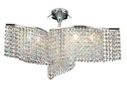 Fabio Ceiling Pendant Semi-Flush Convertible 3 Arm 6 Light Polished Chrome, Crystal - thumbnail 5