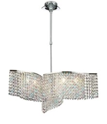 Fabio Ceiling Pendant Semi-Flush Convertible 3 Arm 6 Light Polished Chrome, Crystal - thumbnail 1