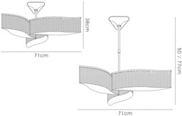 Fabio Ceiling Pendant Semi-Flush Convertible 3 Arm 6 Light Polished Chrome, Crystal - thumbnail 3