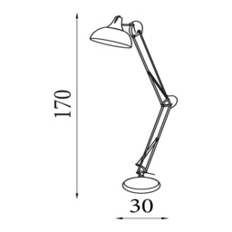 Goliath Task Floor Lamp Chrome & Cream Metal - thumbnail 2