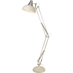 Goliath Task Floor Lamp Chrome & Cream Metal - thumbnail 1
