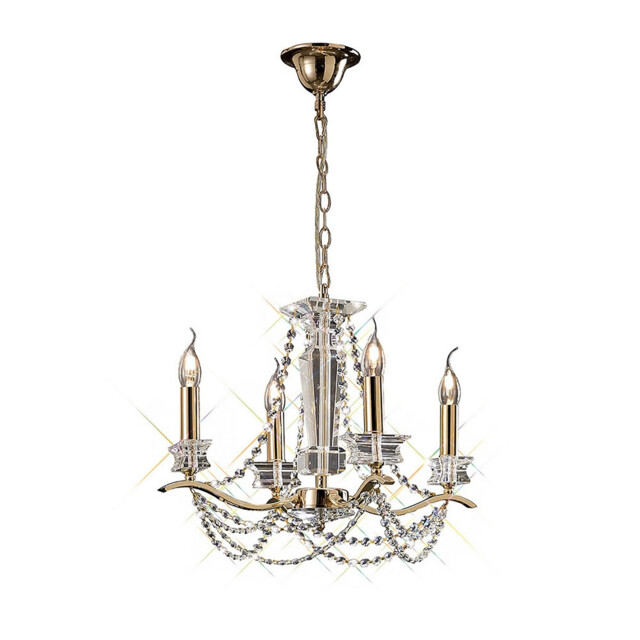 Nydia Pendant 4 Light E14 French Gold/Crystal - image 1