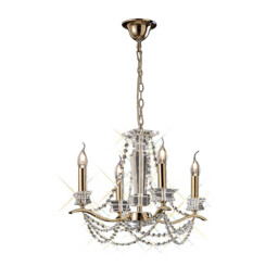 Nydia Pendant 4 Light E14 French Gold/Crystal
