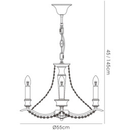 Nydia Pendant 4 Light E14 French Gold/Crystal - thumbnail 5