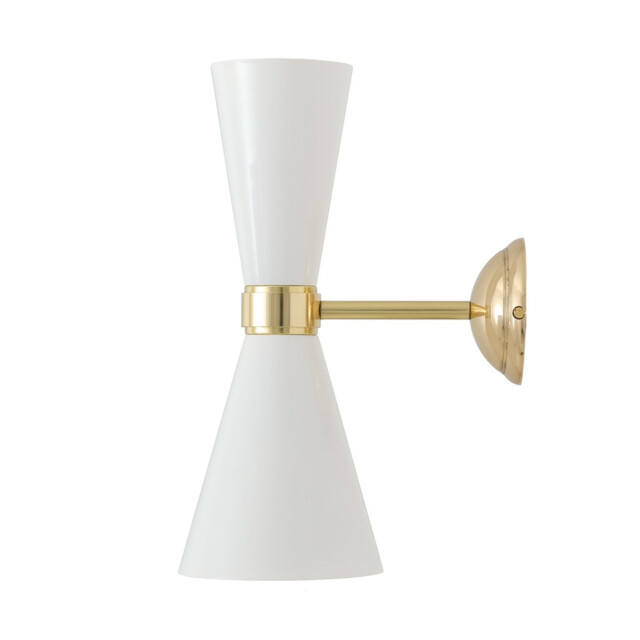 Cairo Wall Light, Polished Brass, White - image 1