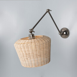 Manila Rattan Large Wall Light, Antique Silver