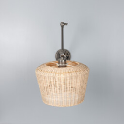 Manila Rattan Large Wall Light, Antique Silver - thumbnail 2