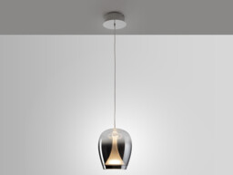 Suspiro 18cm Dome Pendant Ceiling Light Chrome, Smoky LED 3000K - thumbnail 3