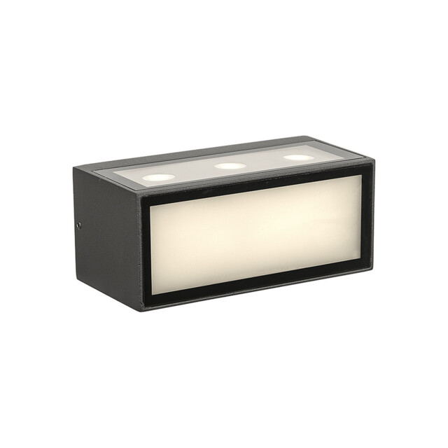 Cancun Wall Light, 10.5W LED, 3000K, 885lm, Dark Grey, IP65, 3yr Warranty - image 1