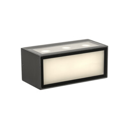 Cancun Wall Light, 10.5W LED, 3000K, 885lm, Dark Grey, IP65, 3yr Warranty - thumbnail 1
