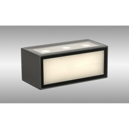 Cancun Wall Light, 10.5W LED, 3000K, 885lm, Dark Grey, IP65, 3yr Warranty - thumbnail 2