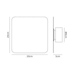 Altona Magnetic Base Wall Lamp, 12W LED 3000K 498lm, 20cm Square, Coffee - thumbnail 2