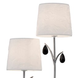 Andrea Wall Light, Polished Chrome, White Shades, Black Crystal Droplets - thumbnail 5