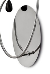 Andrea Wall Light, Polished Chrome, White Shades, Black Crystal Droplets - thumbnail 3