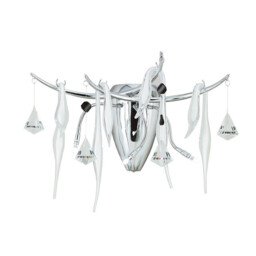 Cygnet Wall Lamp 3 Light G4 Polished Chrome/White Glass/Crystal, NOT LED/CFL Compatible