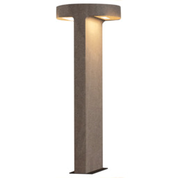 Zyria Twin Light Outdoor Bollard Natural Concrete LED 3000K IP65