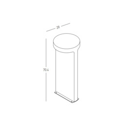 Zyria Twin Light Outdoor Bollard Natural Concrete LED 3000K IP65 - thumbnail 5