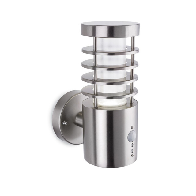 Tamar Outdoor Integrated LED PIR Motion Sensor Wall Light Stainless Steel IP44