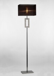Florence Renctangle Floor Lamp with White Shade 1 Light Polished Chrome, Crystal - thumbnail 5