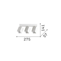 Dynamite Square Ceiling Spotlight Bar Black 3x GU10 - thumbnail 2