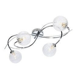 Elba 4 Light Flush Ceiling Fitting Chrome with Clear Decorative Glass 4xG9