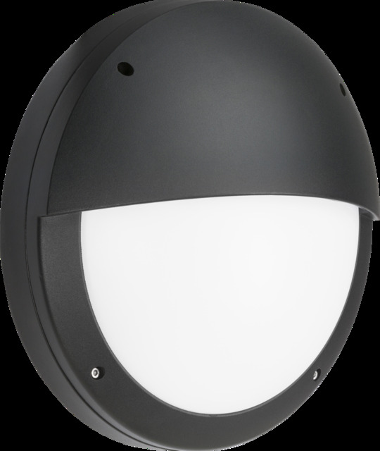 LED Eyelid Bulkhead CCT with Emergency Black 230V IP65 18W