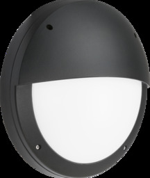 LED Eyelid Bulkhead CCT with Emergency Black 230V IP65 18W
