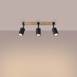 Fager Ceiling Spotlight Bar 3 Lamp Black - thumbnail 2