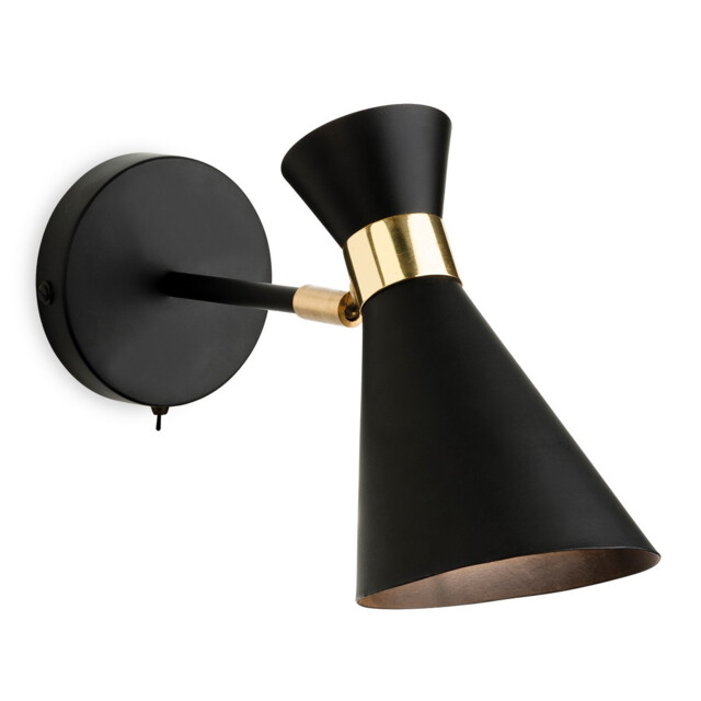 Ohio 1 Light Indoor Wall Light (Switched) Black, Brass, E27