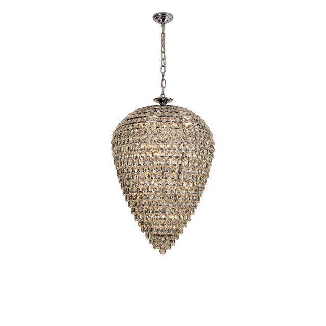 Coniston Acorn Pendant, 25 Light E14, Polished Chrome/Crystal, Item Weight: 64.60kg - image 1