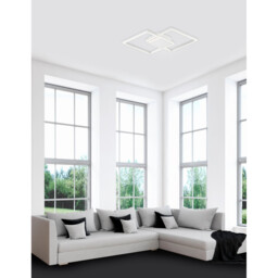 Bilbao Integrated LED Semi Flush Light White Aluminium LED 25W 1600Lm 3000K - thumbnail 2