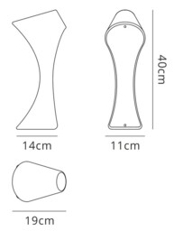 Ora Table Lamp 1 Light E27, Gloss Red, White Acrylic, Polished Chrome - thumbnail 2