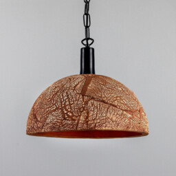 Kauri Dome Pendant 37cm Red Iron, Matt Black
