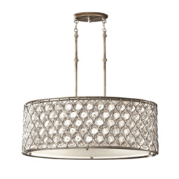 Lucia 3 Light Ceiling Cylindrical Pendant Polished Silver, E27 - thumbnail 1