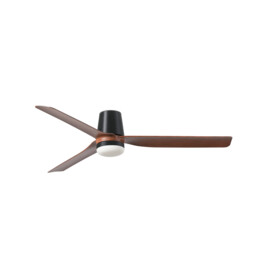 Punt Tub 130cm LED Ceiling Fan Black, Dark Wood Blades - thumbnail 1