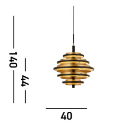 Hive Black/Gold Leaf 5 Light LED Pendant 2700K - thumbnail 5