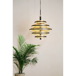 Hive Black/Gold Leaf 5 Light LED Pendant 2700K - thumbnail 2